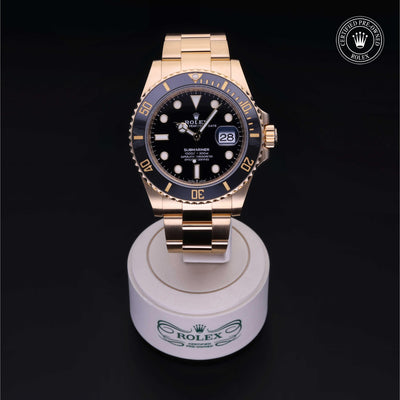 Rolex Certified Pre-owned Submariner M126618LN-0002 front on black background