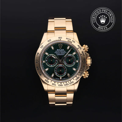 Rolex Certified Pre-owned Daytona M116508-0013 front on black background