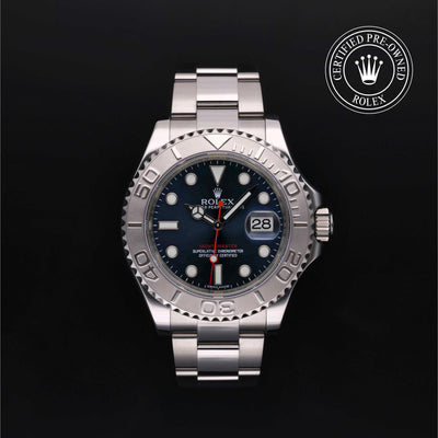 Rolex Certified Pre-owned Yacht-Master M116622-0001 front on black background