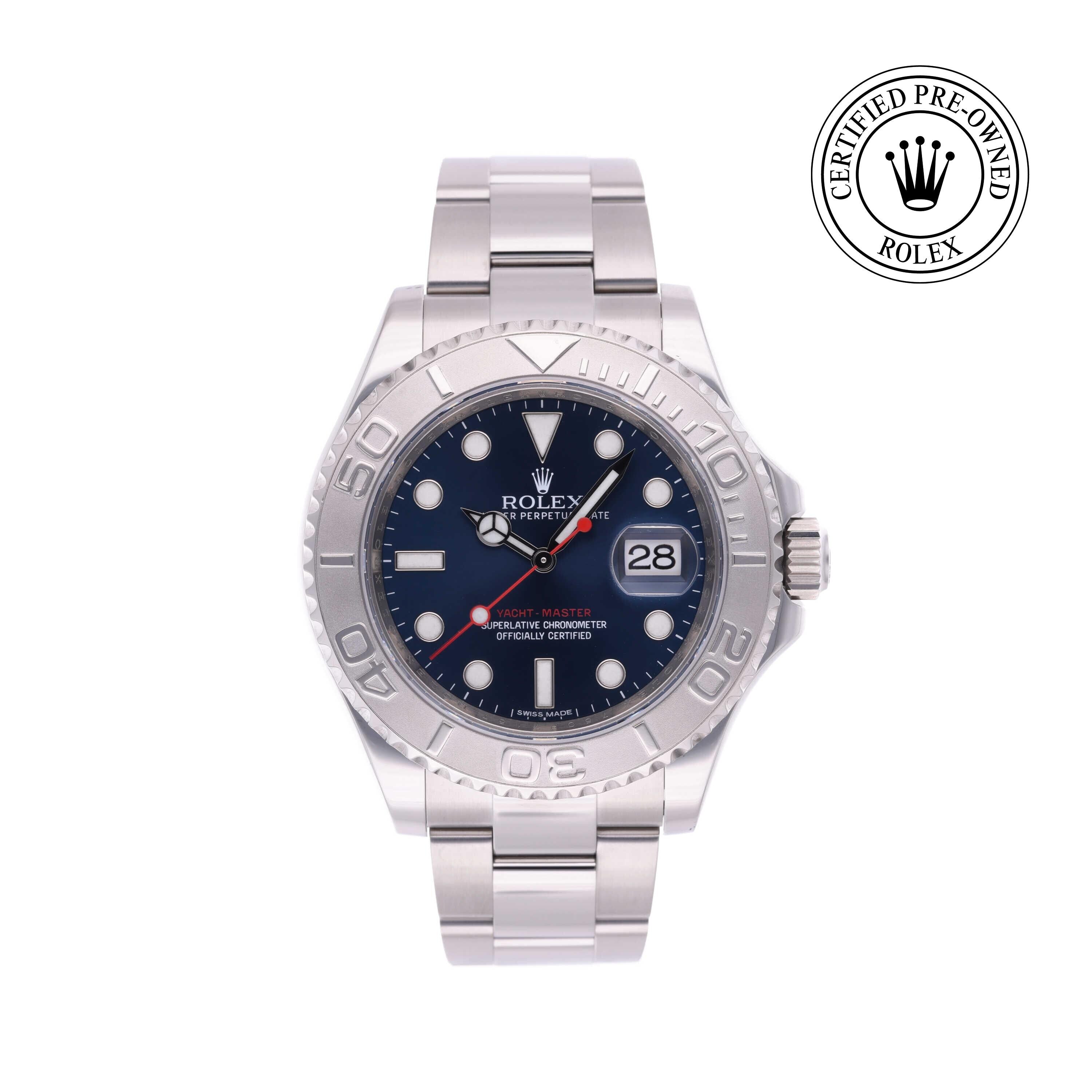 Rolex Certified Pre-owned Yacht-Master M116622-0001 front on white background