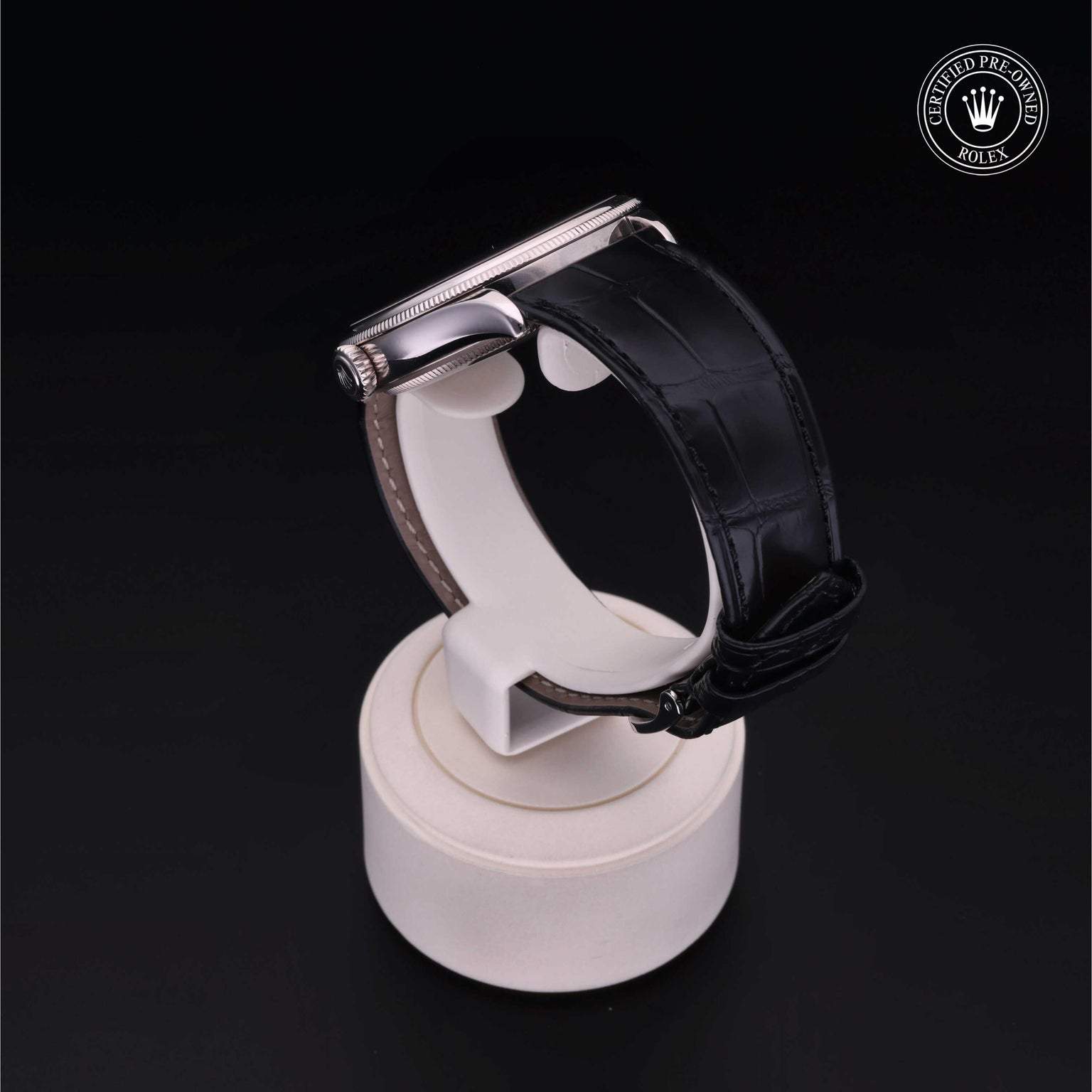 Rolex Certified Pre-owned Cellini M50509-0002 front on black background