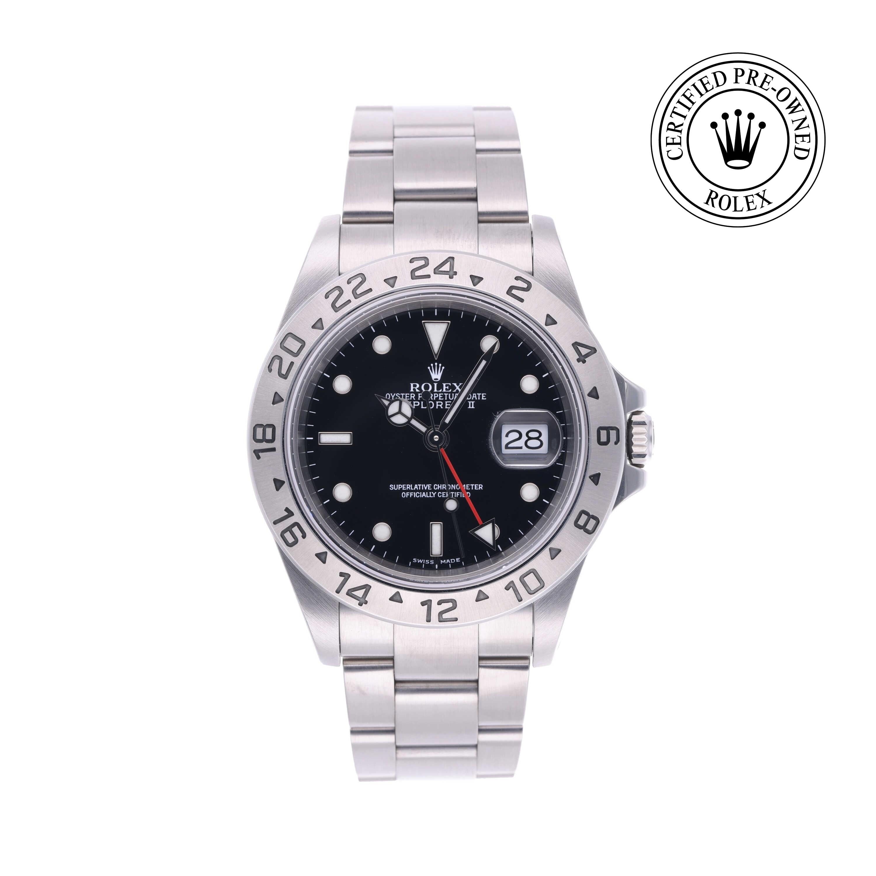 Rolex Certified Pre-owned Explorer M16570-0005 front on white background