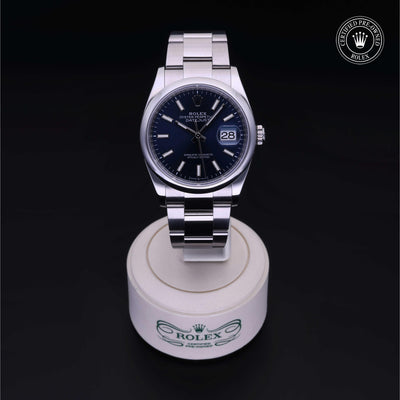 Rolex Certified Pre-owned Datejust M126200-0006 front on black background