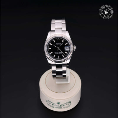 Rolex Certified Pre-owned Lady Datejust M178274-0014 front on black background