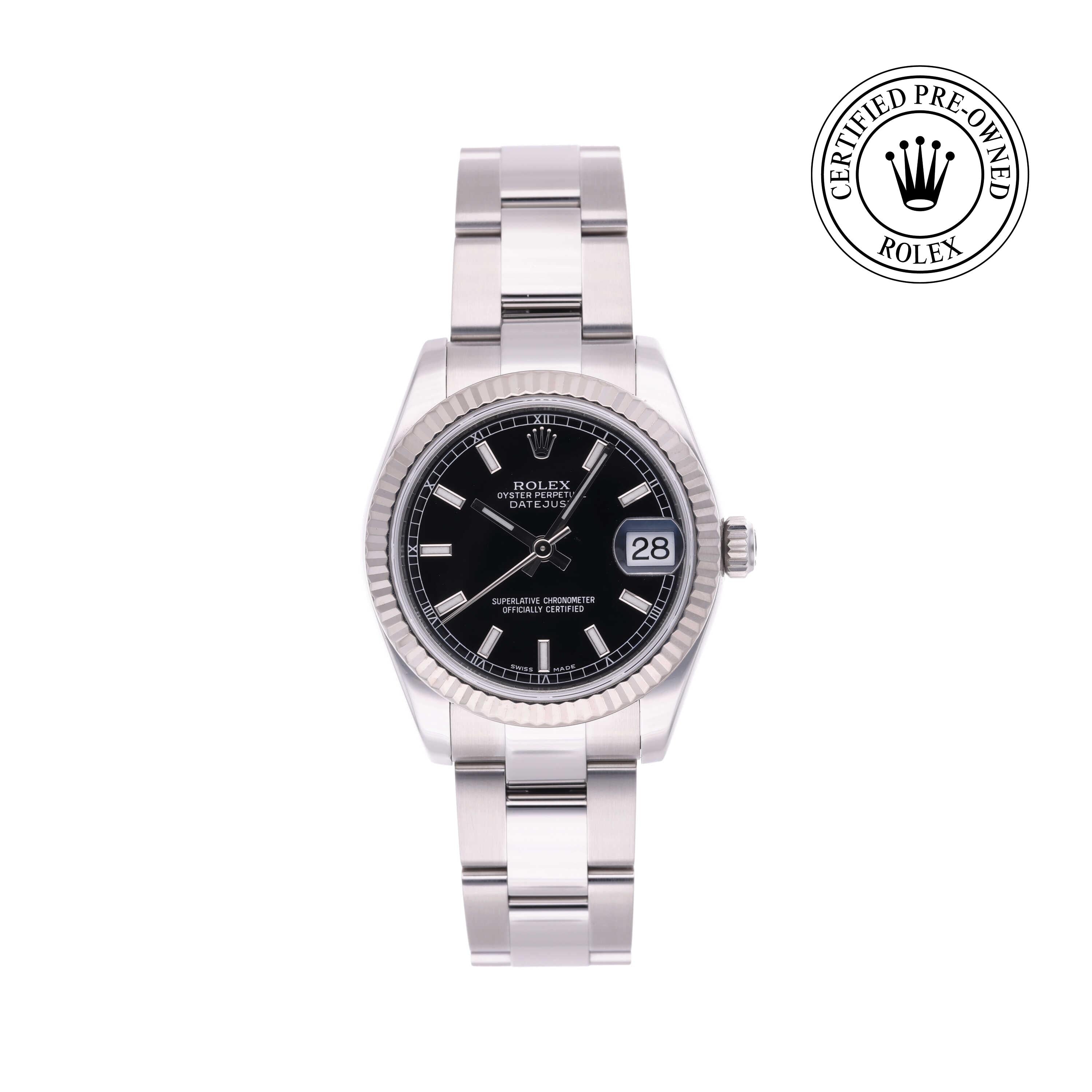 Rolex Certified Pre-owned Lady Datejust M178274-0014 front on white background