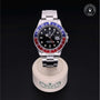Rolex Certified Pre-owned GMT M16710BLRO-0005 front on black background