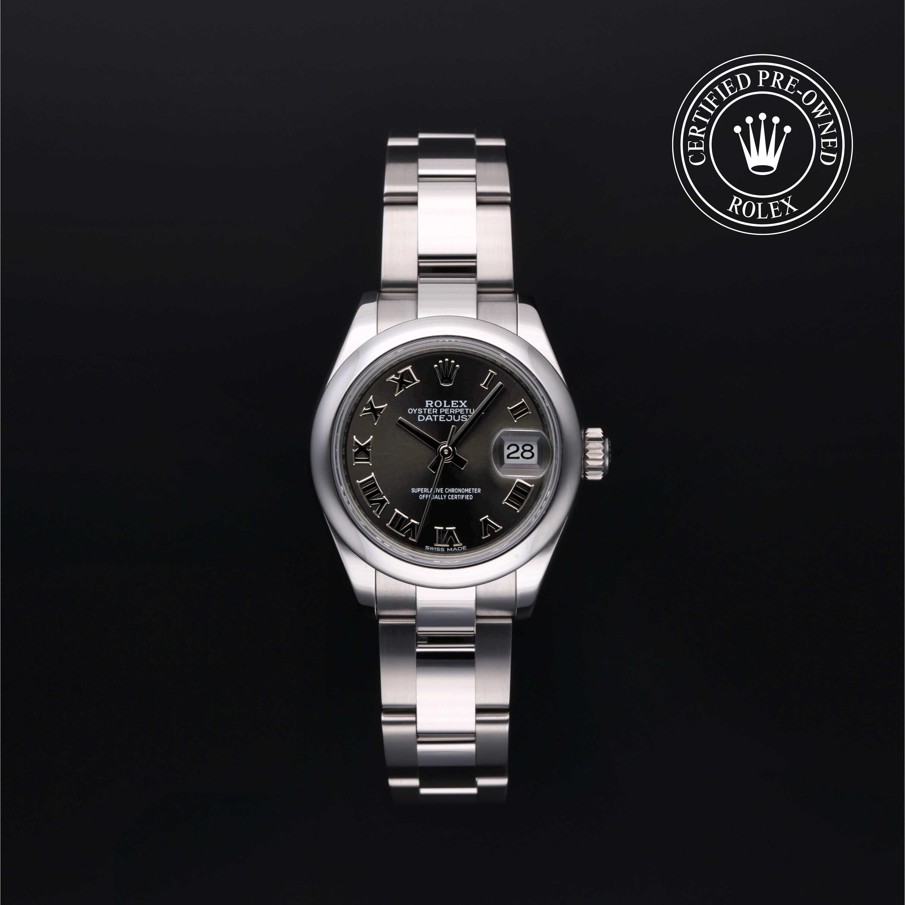 Rolex Certified Pre-owned Lady Datejust M279160-0012 front on black background