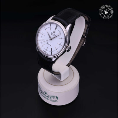 Rolex Certified Pre-owned Cellini M50509-0015 front on black background
