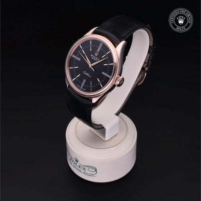 Rolex Certified Pre-owned Cellini M50505-0009 front on black background