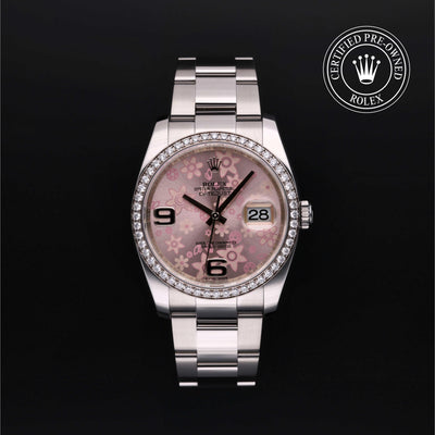 Rolex Certified Pre-owned Datejust M116244-0007 front on black background