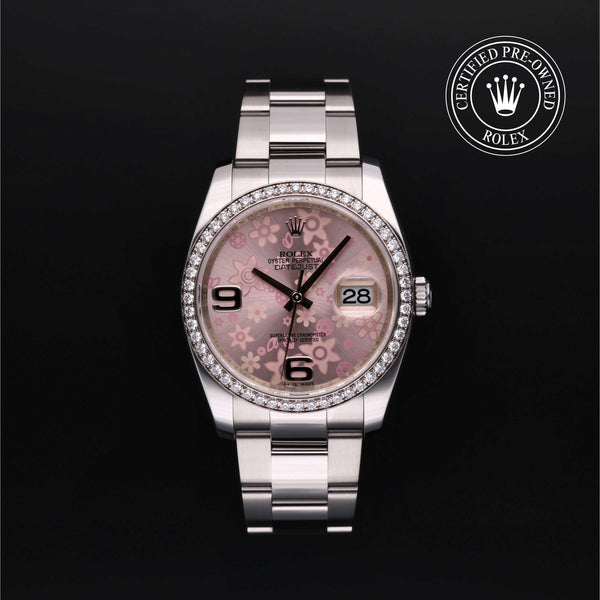Rolex Certified Pre-owned Datejust M116244-0007 front on black background