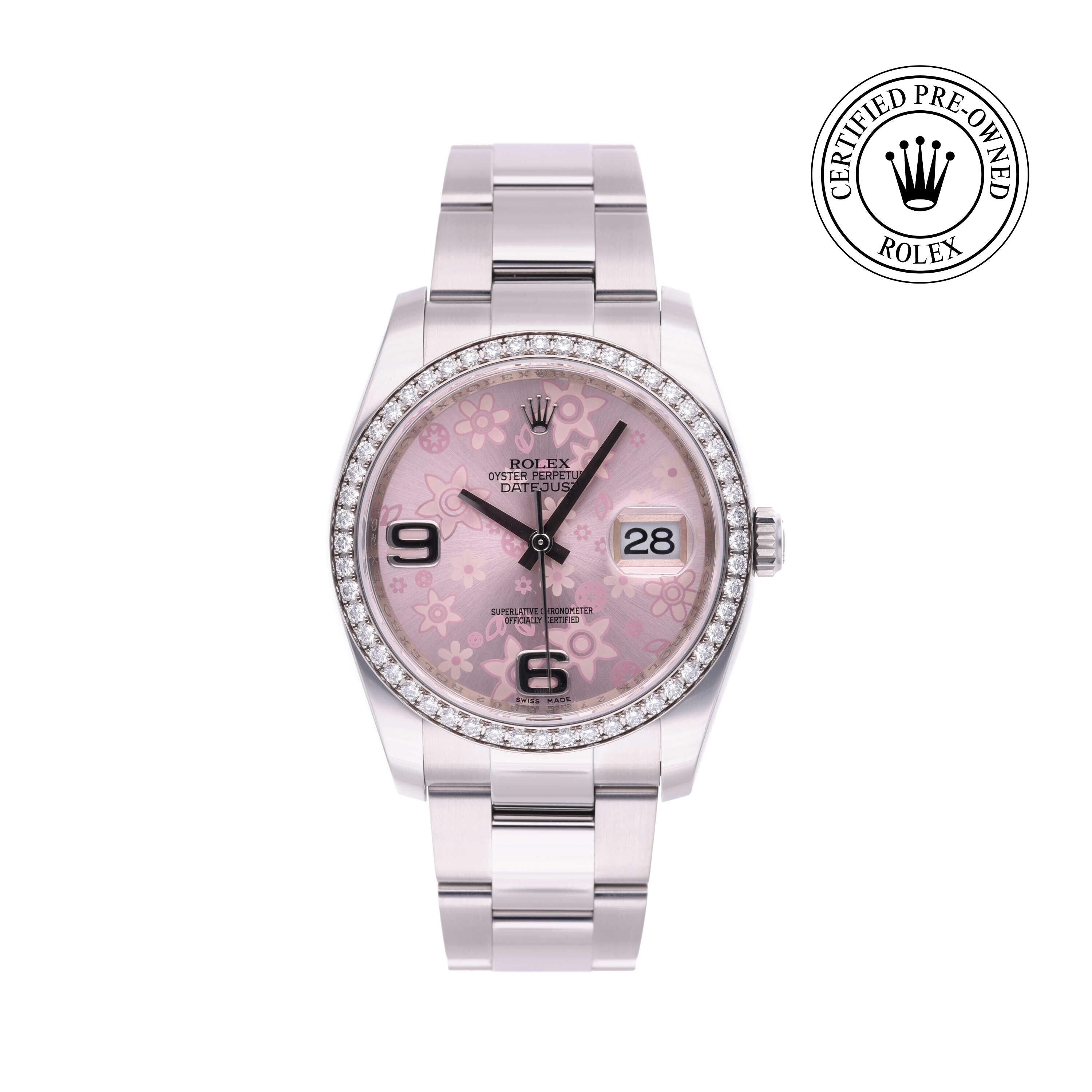 Rolex Certified Pre-owned Datejust M116244-0007 front on white background