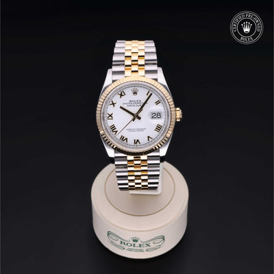 Rolex Certified Pre-owned Datejust M126233-0029 front on black background