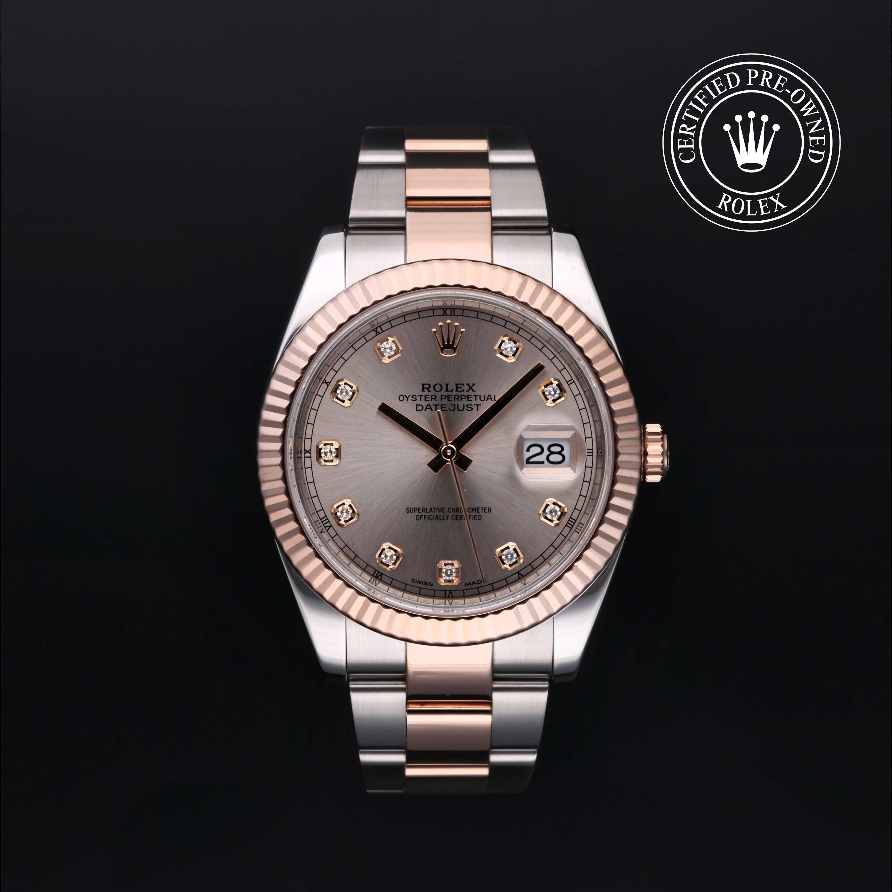 Rolex Certified Pre-owned Datejust M126331-0010 front on black background