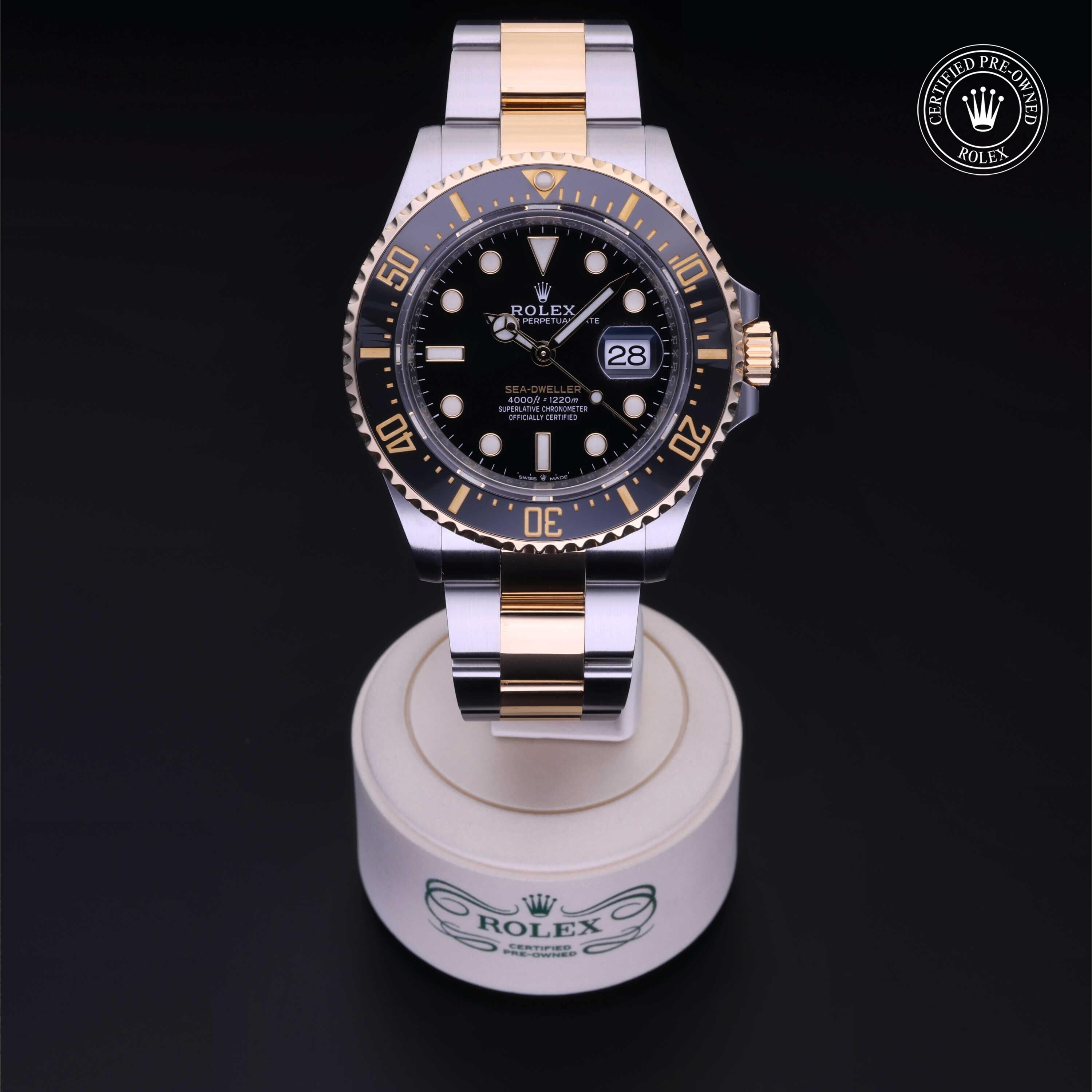 Rolex Certified Pre-owned Sea-Dweller M126603-0001 front on black background
