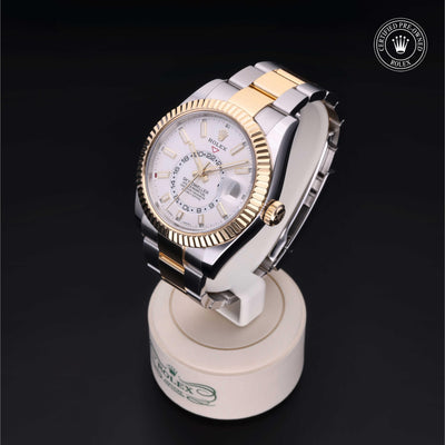 Rolex Certified Pre-owned Sky-Dweller M326933-0009 front on black background