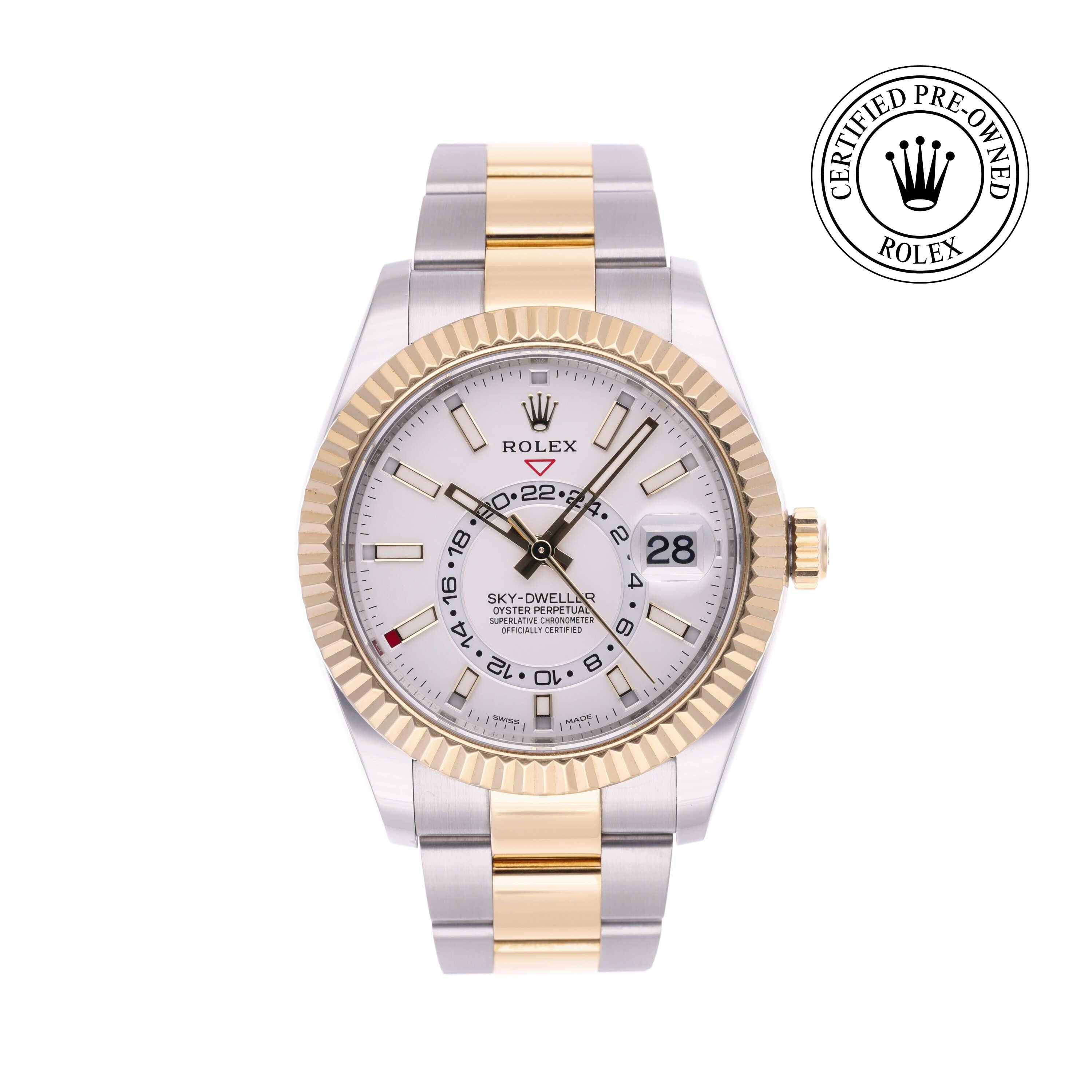 Rolex Certified Pre-owned Sky-Dweller M326933-0009 front on white background