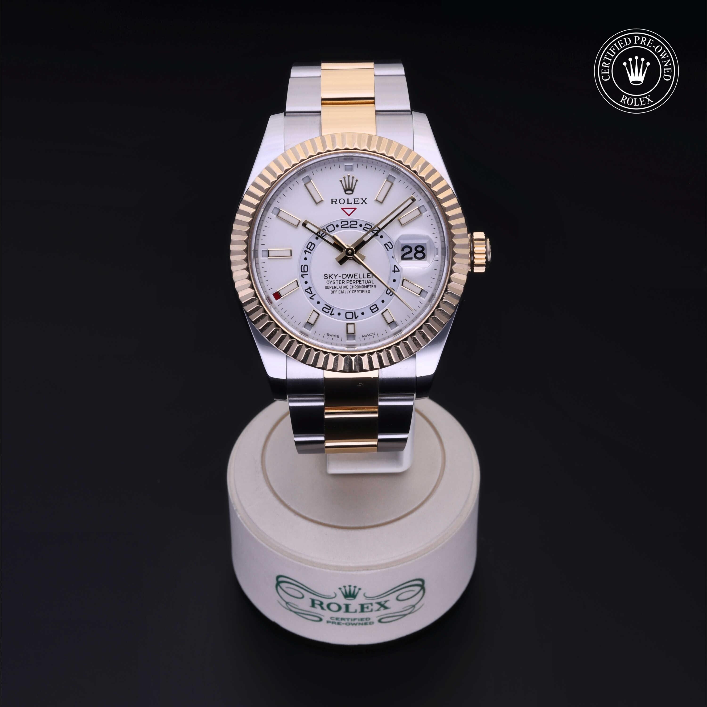 Rolex CPO Sky-Dweller M326933 front on white background