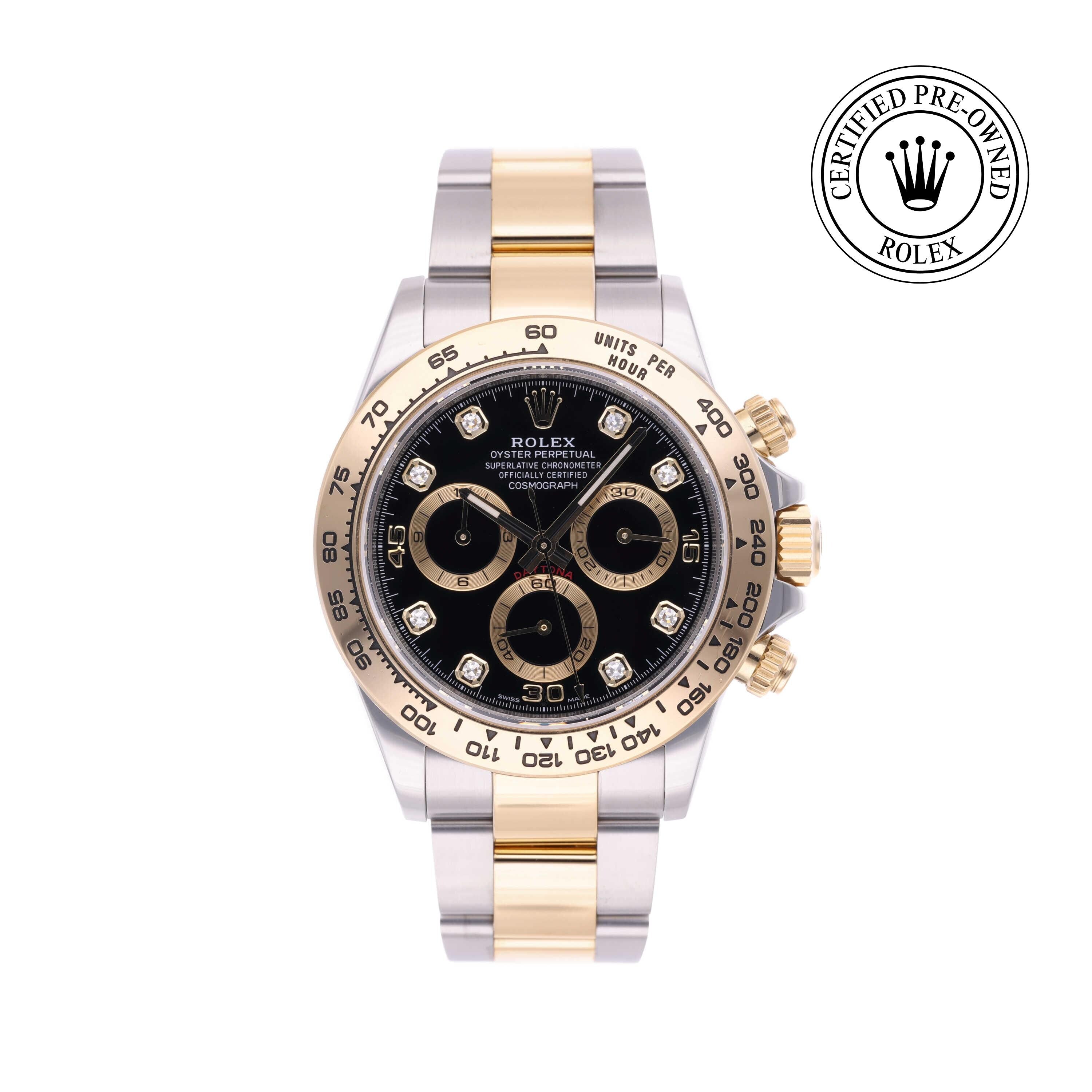 Rolex Certified Pre-owned Daytona M116503-0011 front on white background