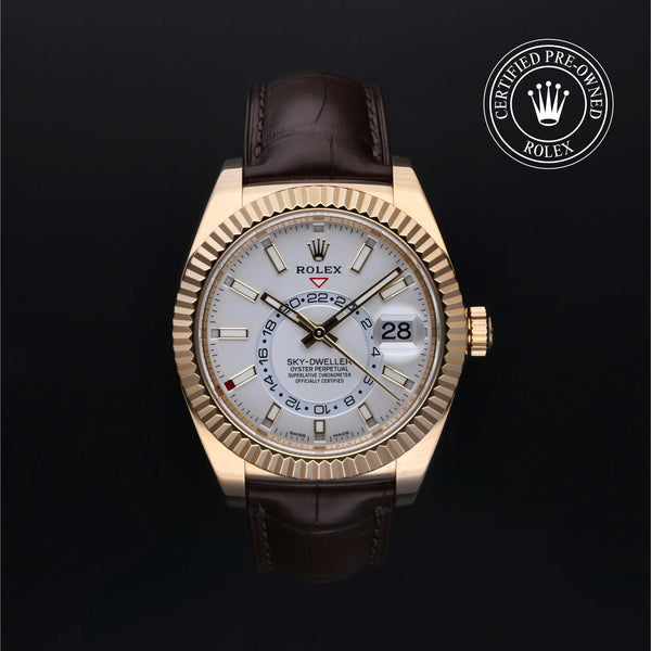 Rolex Certified Pre-owned Sky-Dweller M326138-0009 front on black background