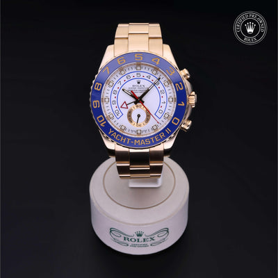 Rolex Certified Pre-owned Yacht-Master M116688-0001 front on black background