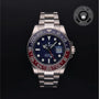 Rolex Certified Pre-owned GMT M126719BLRO-0003 front on black background