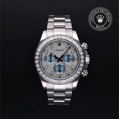 Rolex Certified Pre-owned Daytona M116576TBR-0004 front on black background
