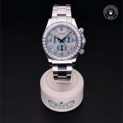 Rolex Certified Pre-owned Daytona M116576TBR-0004 front on black background