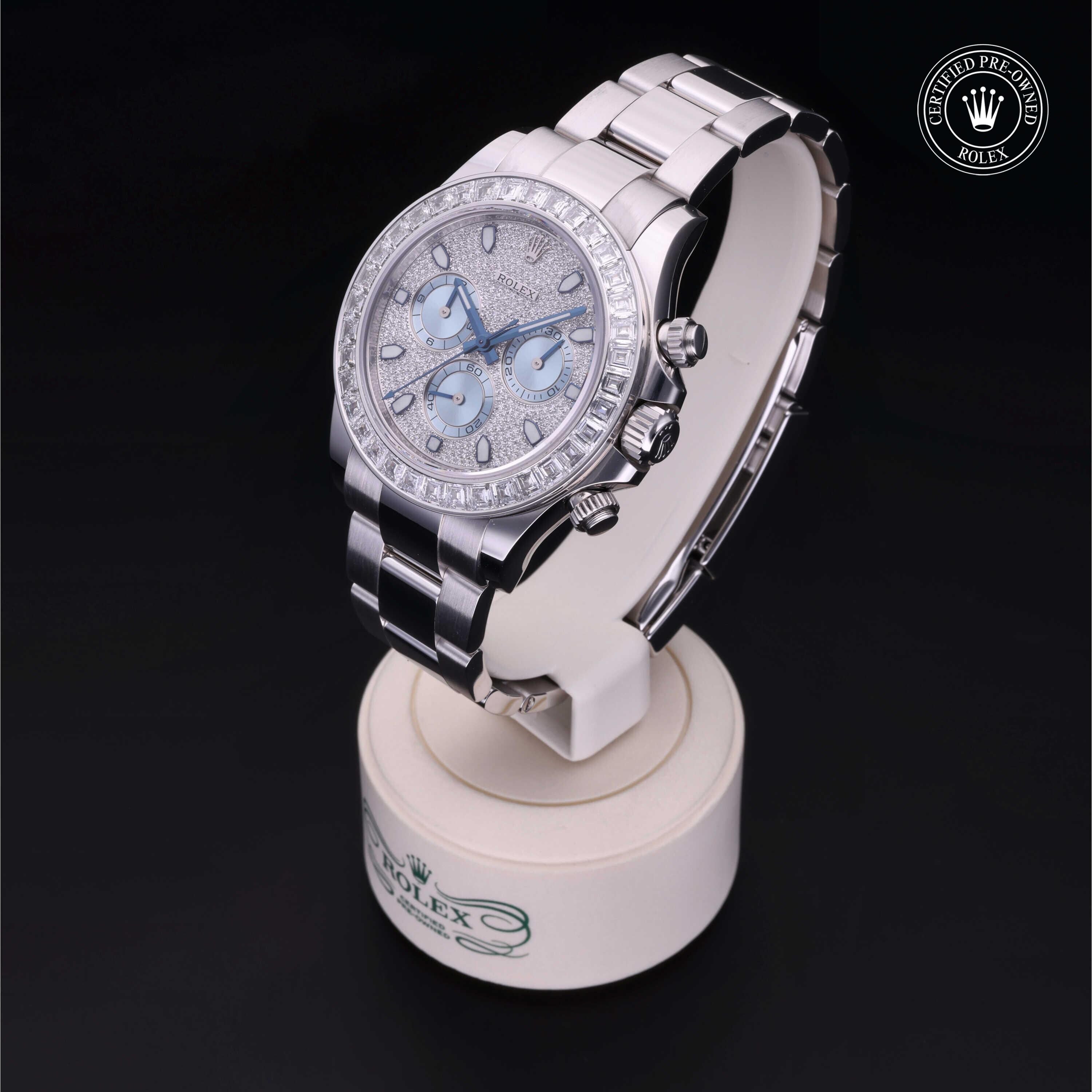 Rolex Certified Pre-owned Daytona M116576TBR-0004 front on black background