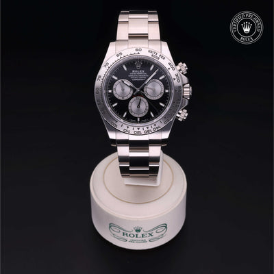 Rolex Certified Pre-owned Daytona M126509-0001 front on black background