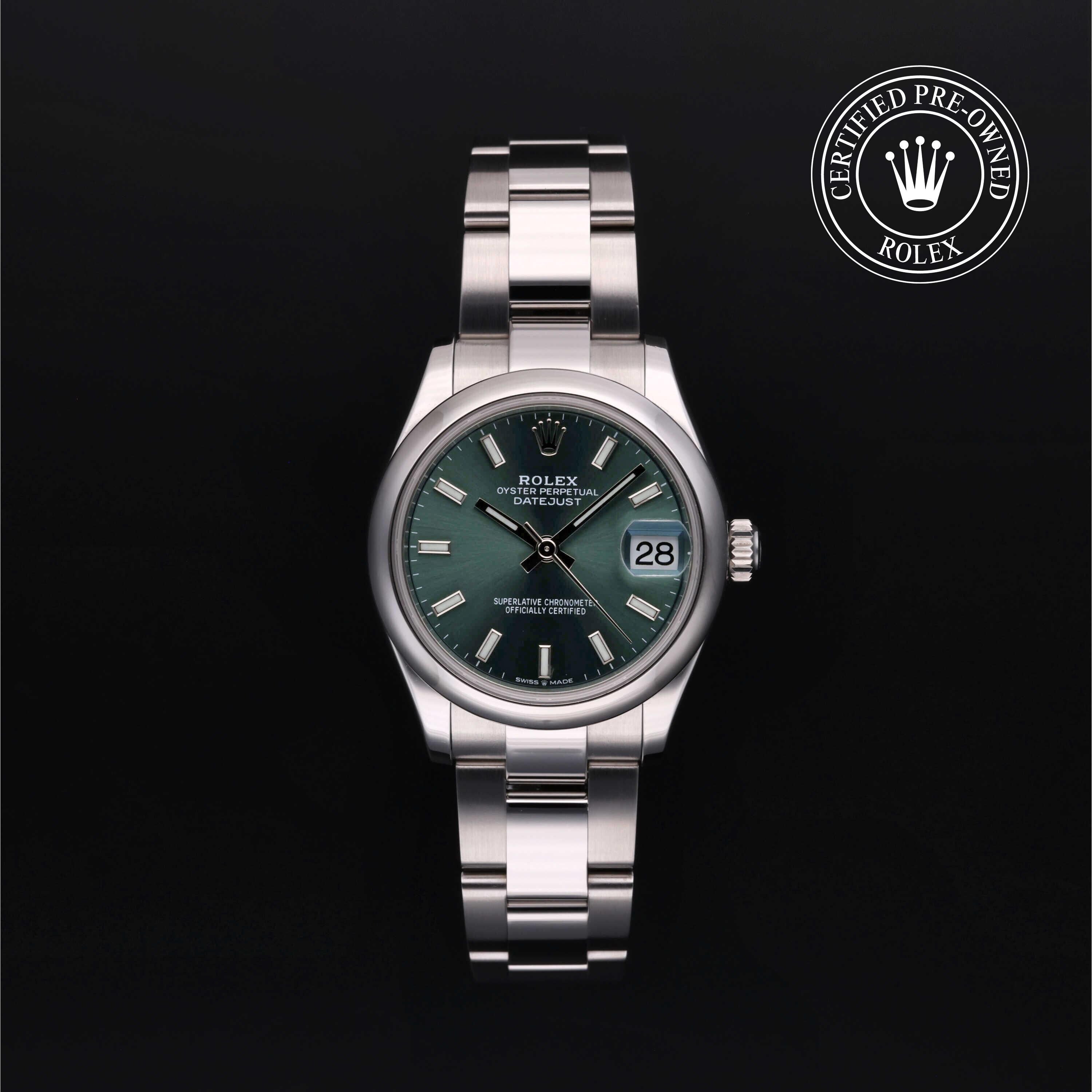 Rolex Certified Pre-owned Lady Datejust M278240-0011 front on black background