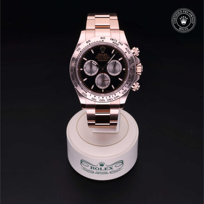 Rolex Certified Pre-owned Daytona M126505-0001 front on black background