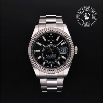 Rolex Certified Pre-owned Sky-Dweller M326934-0005 front on black background