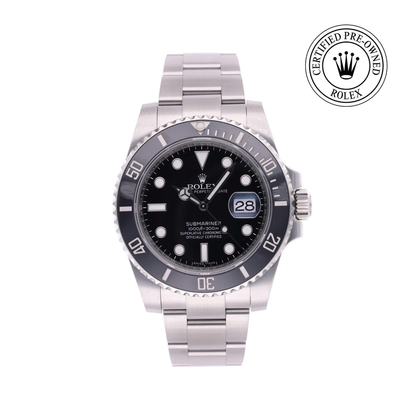 Rolex Certified Pre-owned Submariner M116610LN-0001 front on white background