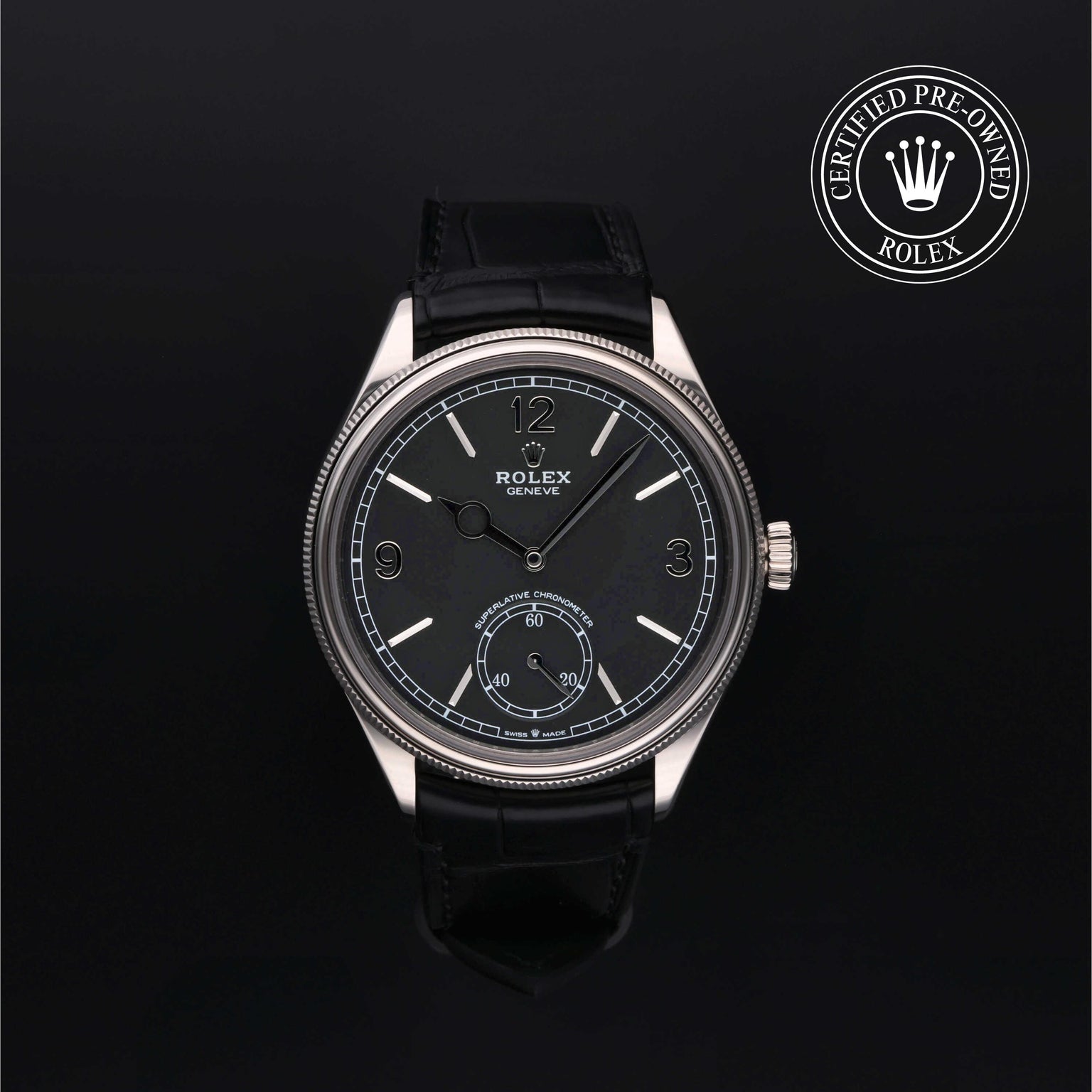 Rolex Certified Pre-owned Perpetual 1908 M52509-0002 front on black background