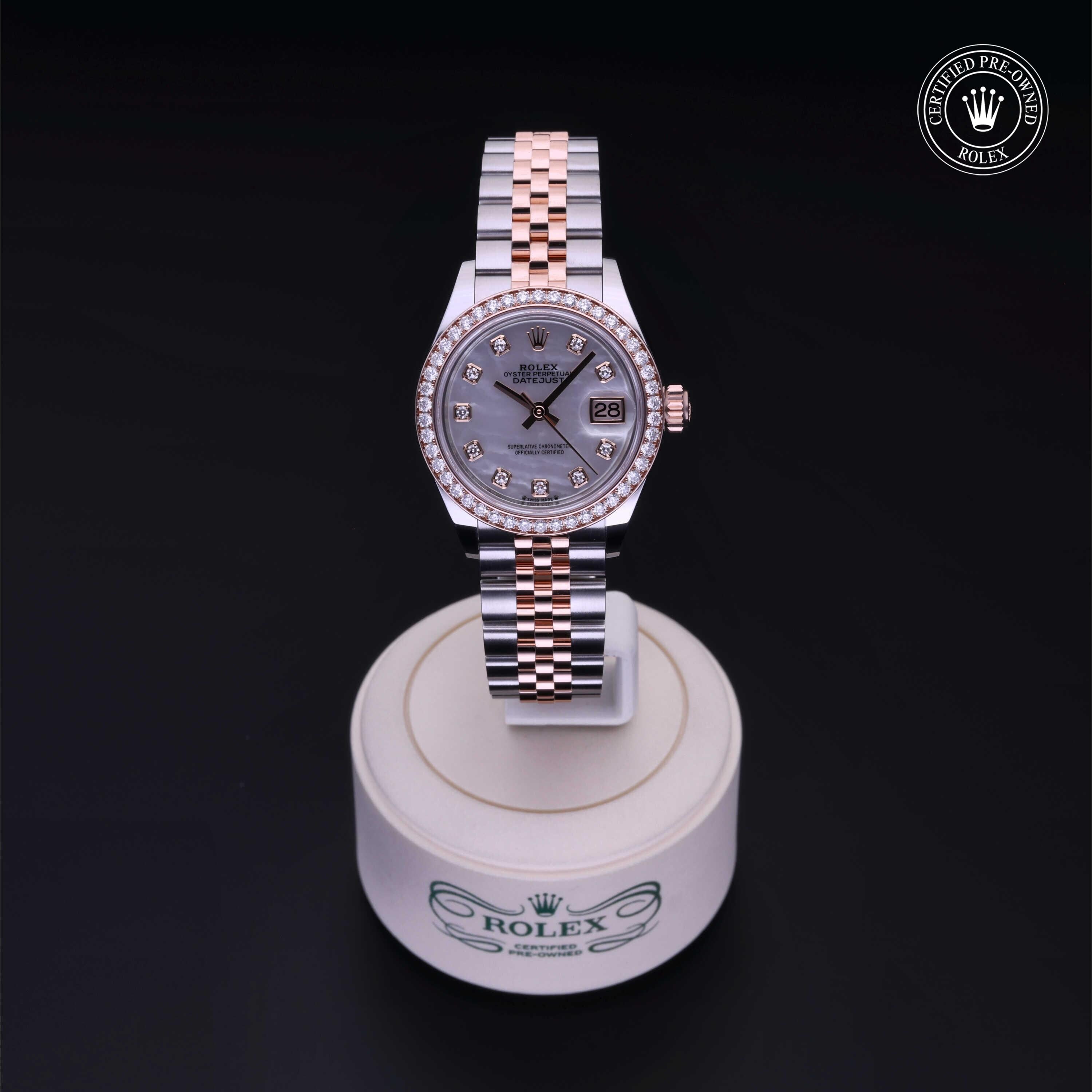 Rolex Certified Pre-owned Lady Datejust M279381RBR-0013 front on black background