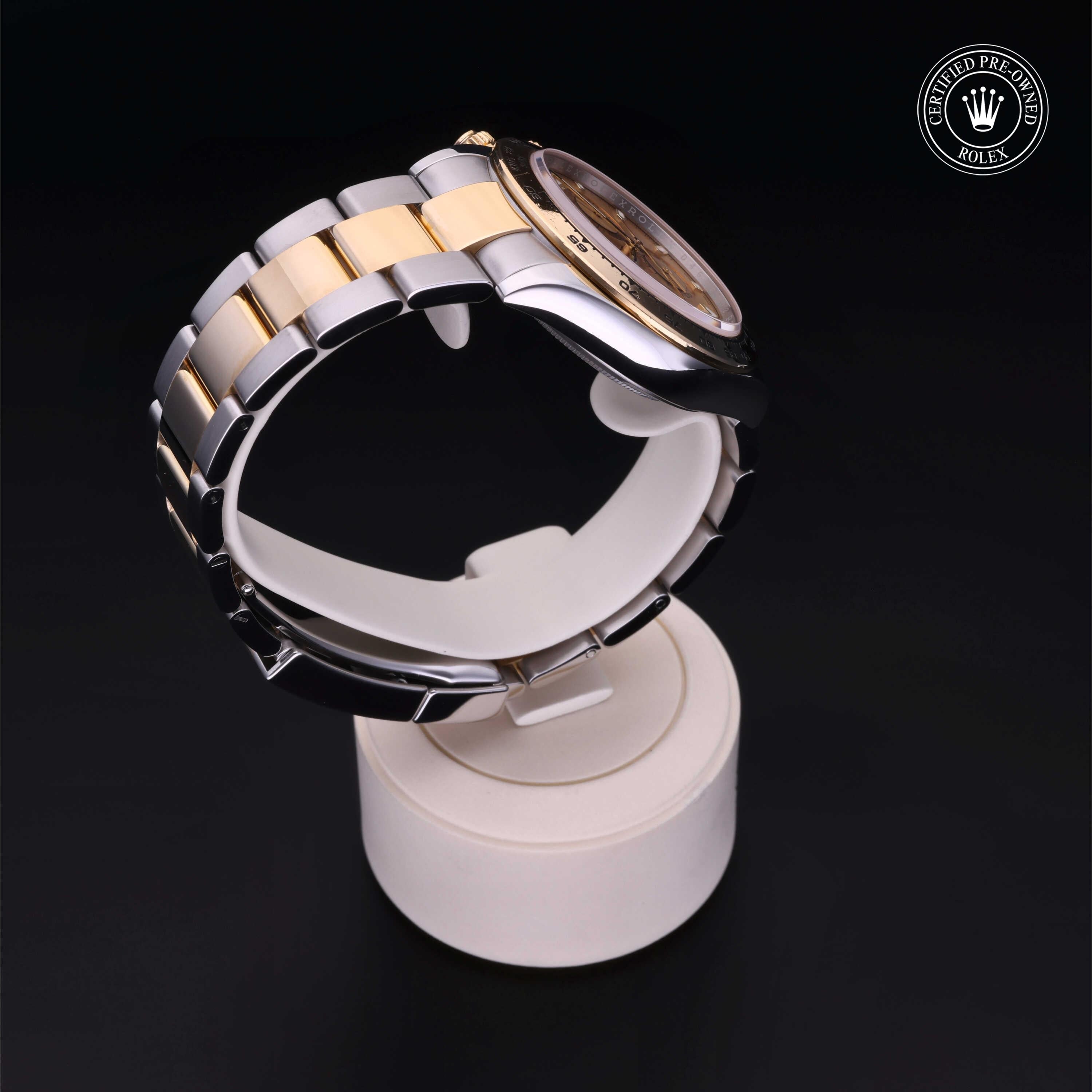 Rolex Certified Pre-owned Daytona M116503-0003 front on black background
