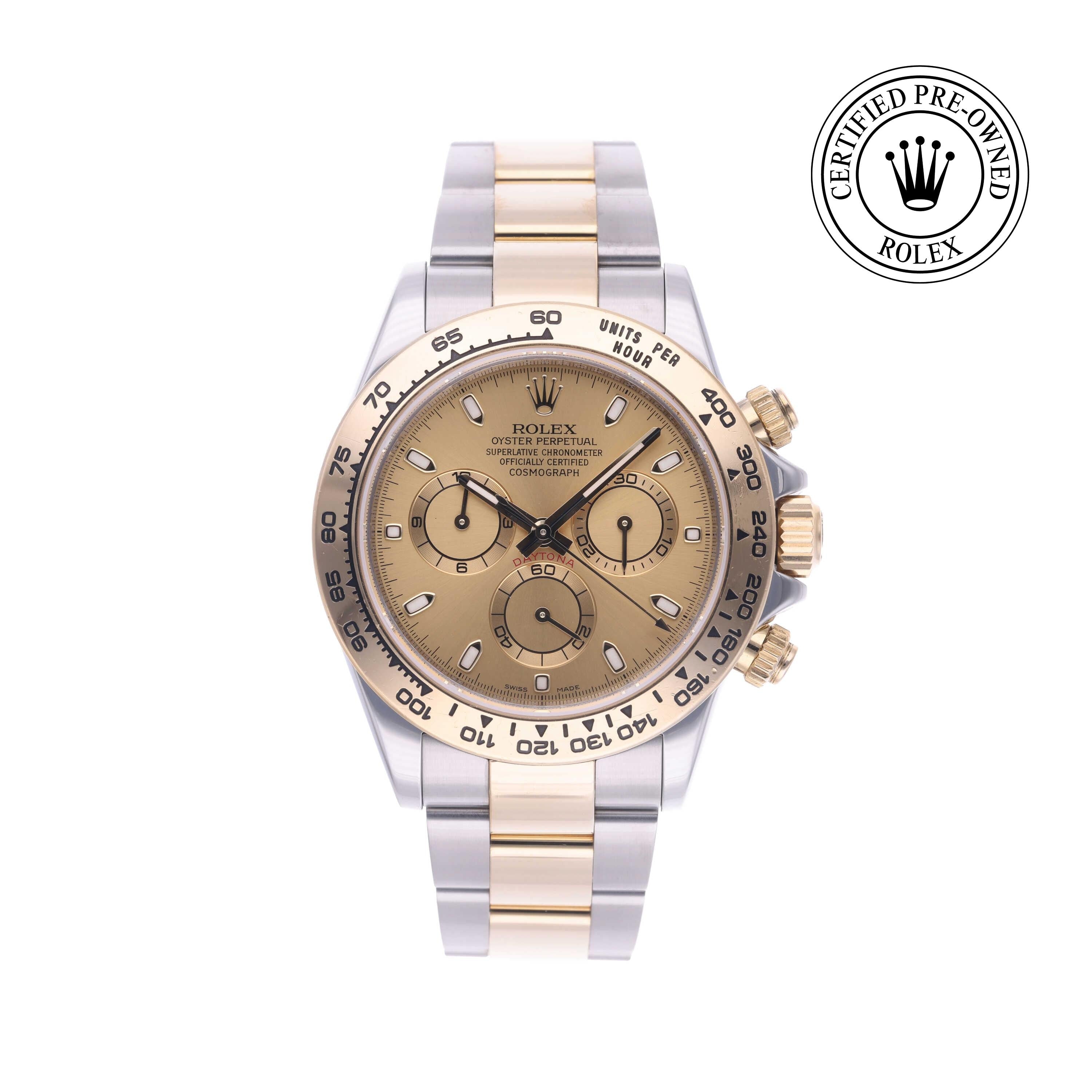 Rolex Certified Pre-owned Daytona M116503-0003 front on white background