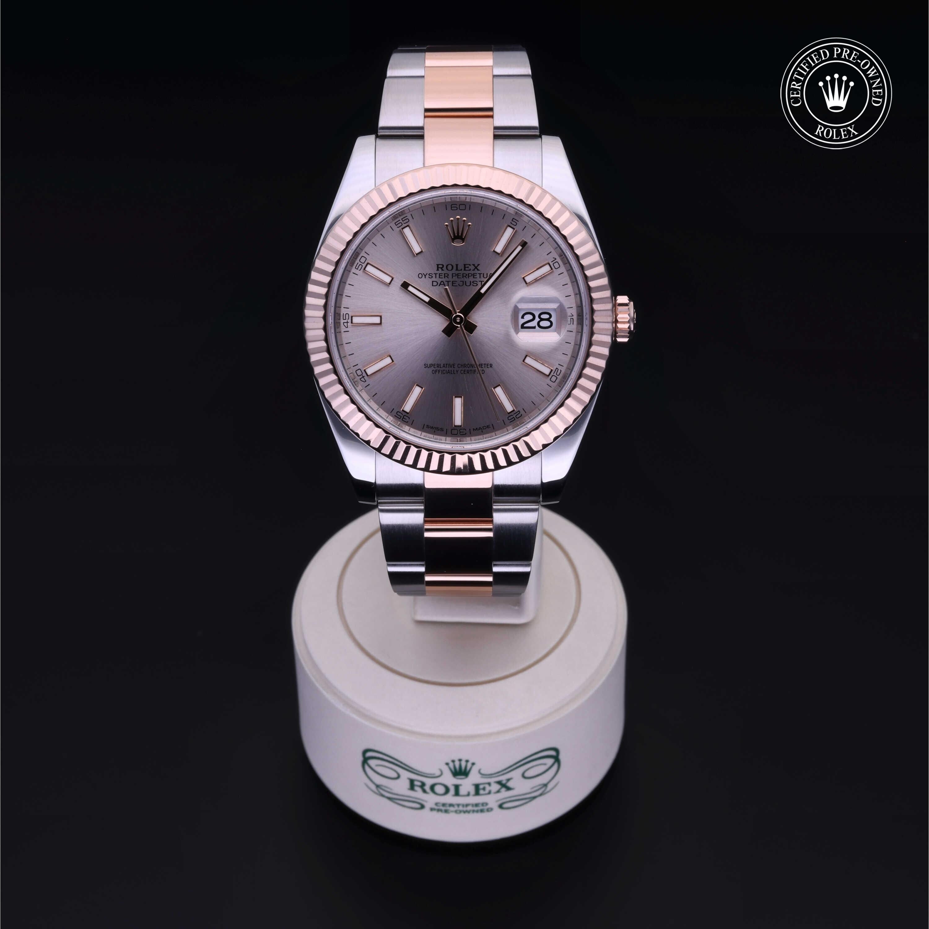 Rolex Certified Pre-owned Datejust M126331-0010 front on black background