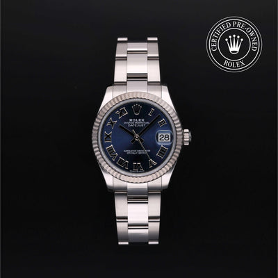 Rolex Certified Pre-owned Lady Datejust M278274-0033 front on black background