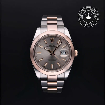 Rolex Certified Pre-owned Datejust M126301-0009 front on black background