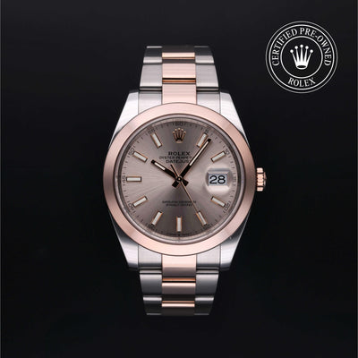 Rolex Certified Pre-owned Datejust M126301-0002 front on black background