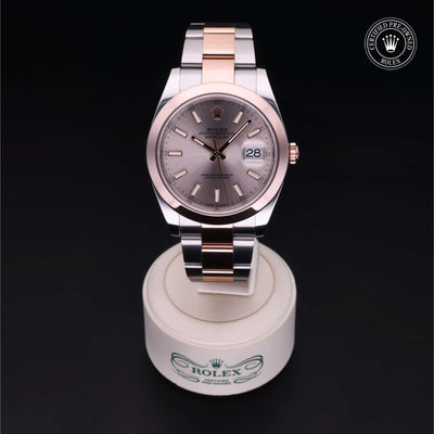 Rolex Certified Pre-owned Datejust M126301-0002 front on black background