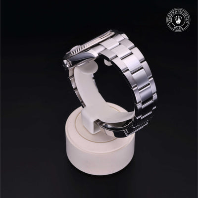 Rolex Certified Pre-owned Datejust M126334-0003 front on black background