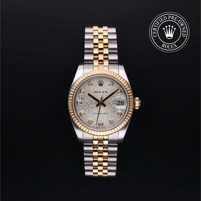 Rolex Certified Pre-owned Lady Datejust M178273-0006 front on black background
