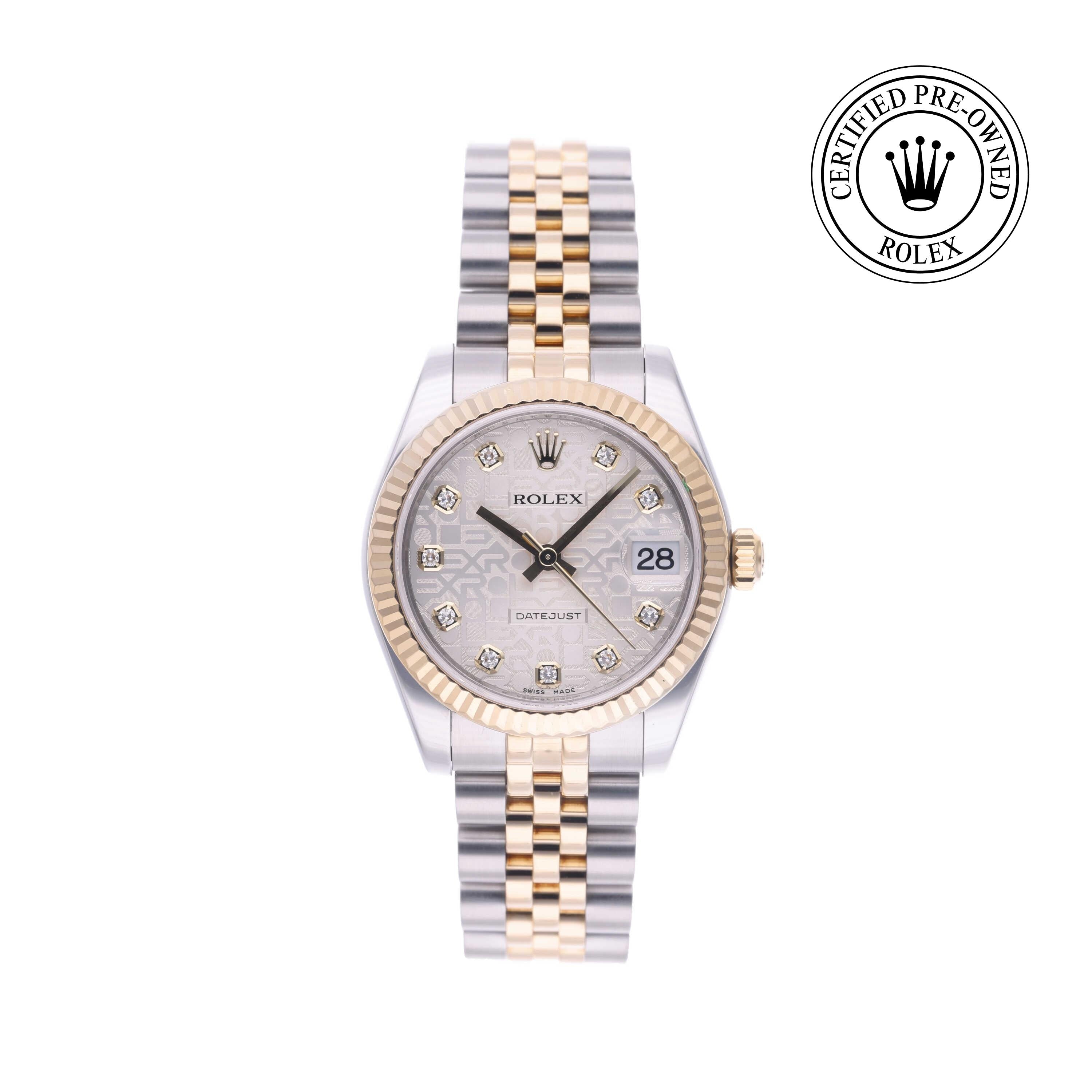 Rolex Certified Pre-owned Lady Datejust M178273-0006 front on white background