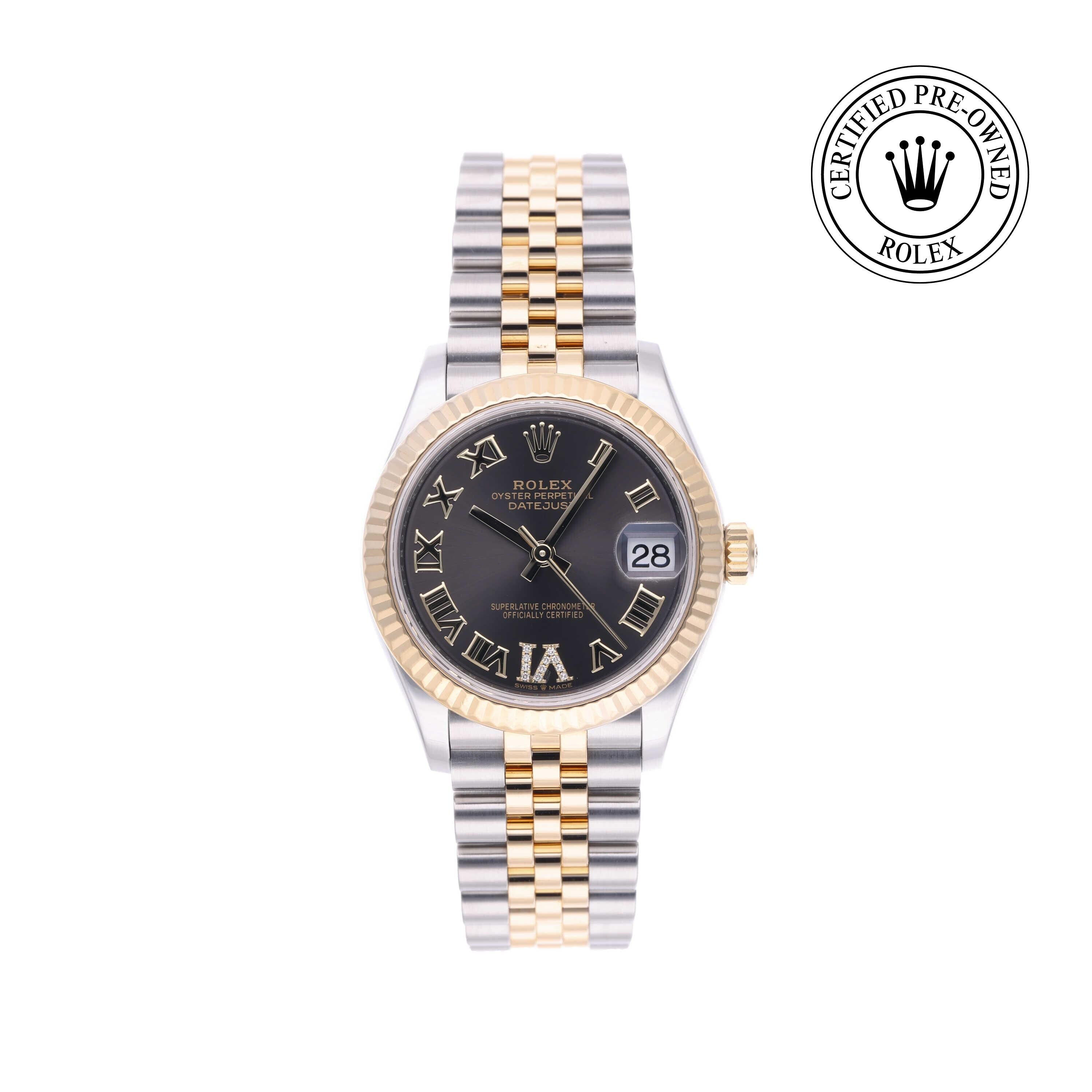 Rolex Certified Pre-owned Lady Datejust M278273-0018 front on white background
