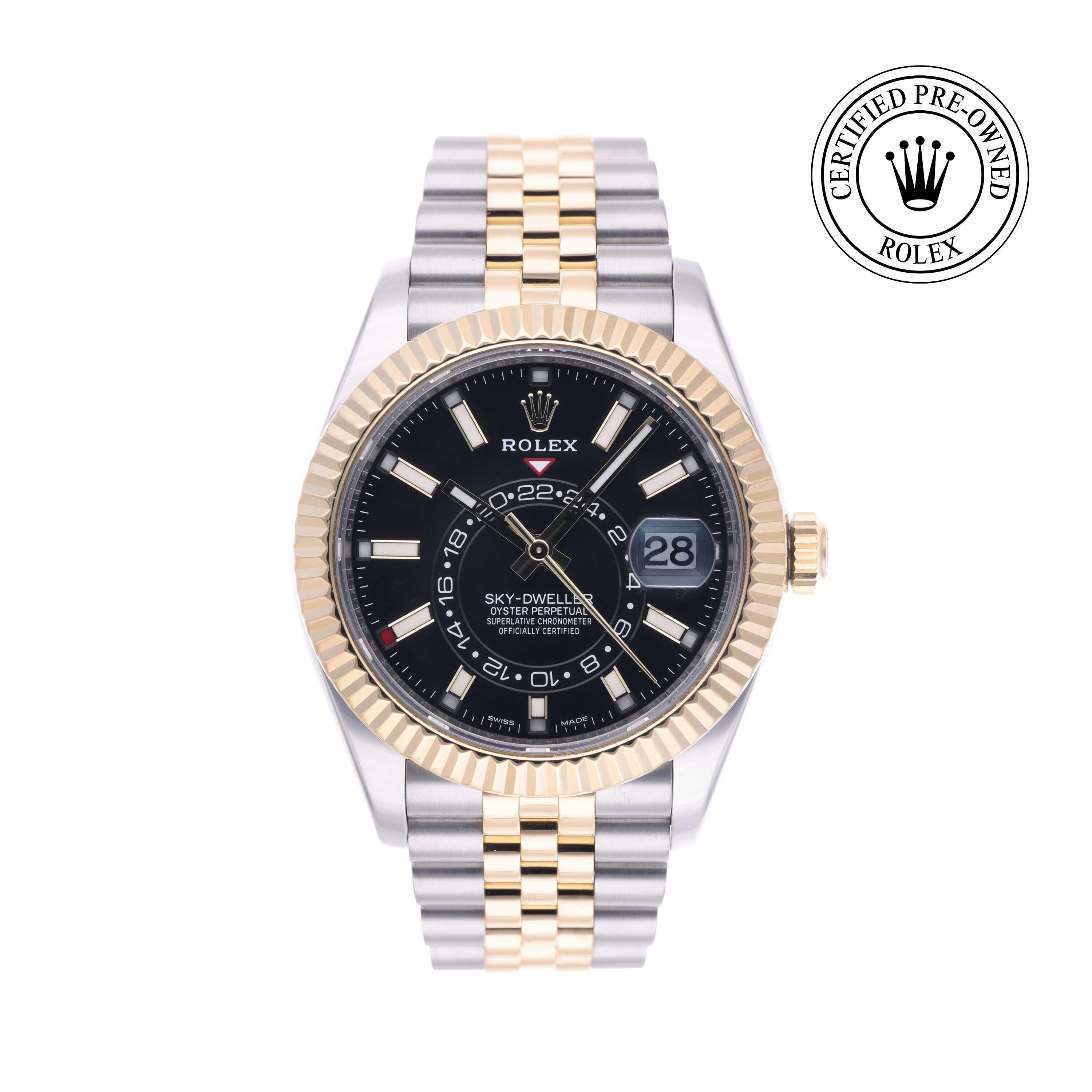 Rolex Certified Pre-owned Sky-Dweller M326933-0005 front on white background