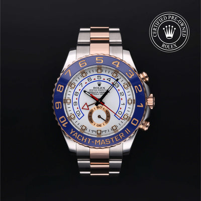 Rolex Certified Pre-owned Yacht-Master M116681-0001 front on black background