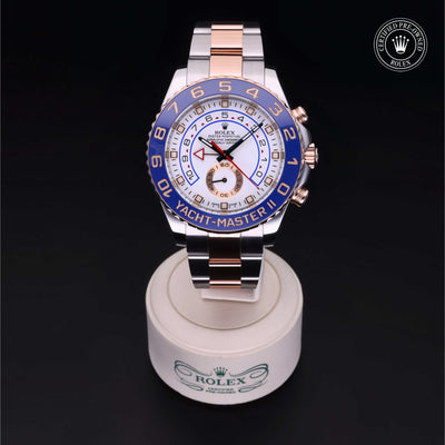 Rolex Certified Pre-owned Yacht-Master M116681-0001 front on black background